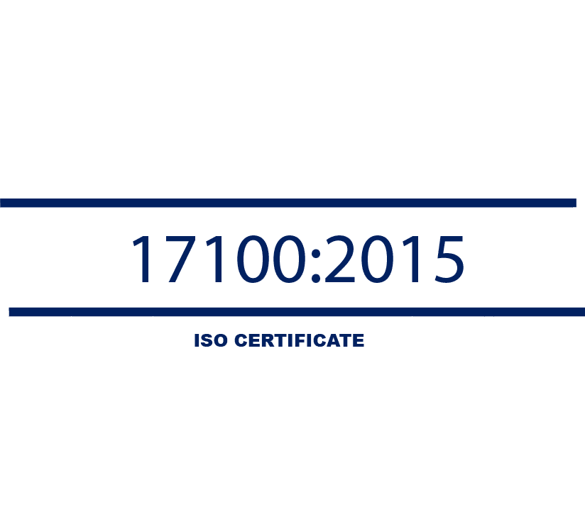 17100:2015 ISO certificate for Translation Services Quality